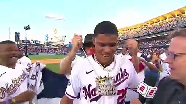 Así celebró Juan Soto tras ganar el Derby de Jonrones