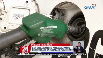 DOE: nagkakaroon ng pagbaba sa presyo ng krudo dahil sa pagbaba ng fuel demand | 24 Oras