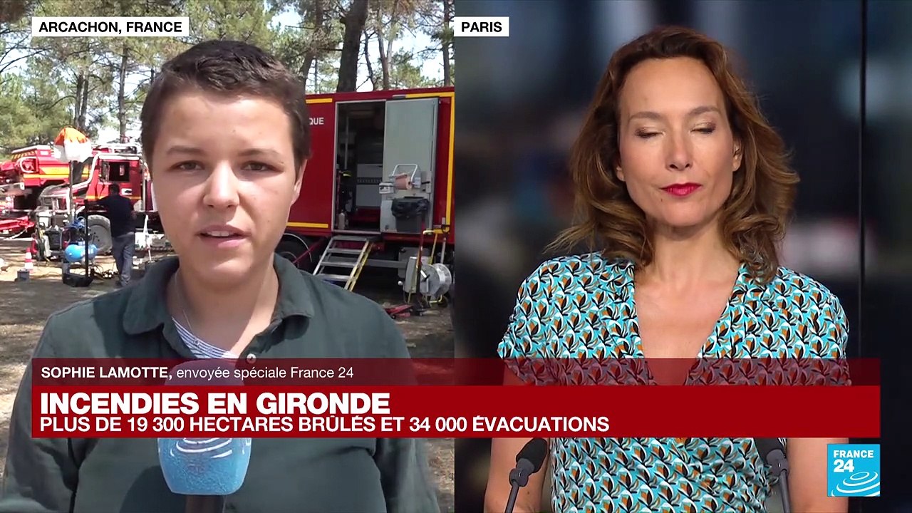 Incendies en Gironde : un vent "changeant et fort" qui rend l'extinction des feux difficile