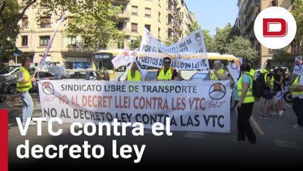 VTC marchan en Barcelona contra el decreto ley del Govern