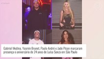 Festa de Luísa Sonza reúne ex-casais Gabriel Medina e Yasmin Brunet e Paulo André e Jade Picon