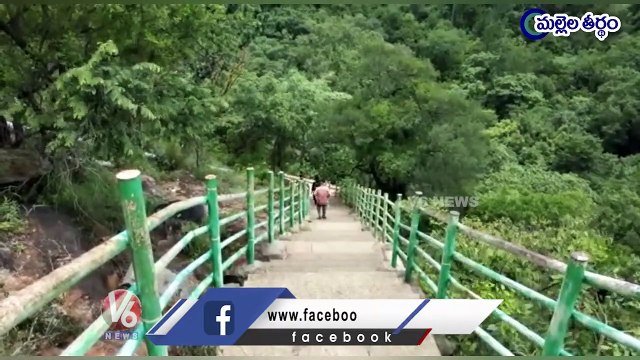 Mallela Theertham Waterfalls Attracts Tourists | V6 News (2)