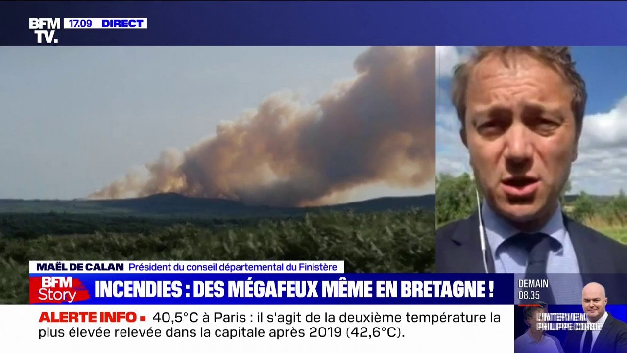 Incendie dans le Finistère: "Plusieurs centaines d'habitants évacués dans la nuit" annonce le président du conseil départemental du Finistère, Maël de Calan