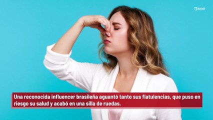 Influencer se aguanta los gases estomacales y termina en una silla de ruedas
