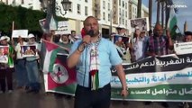 شاهد: مغربيون يتظاهرون في الرباط احتجاجاً على زيارة رئيس الأركان الإسرائيلي