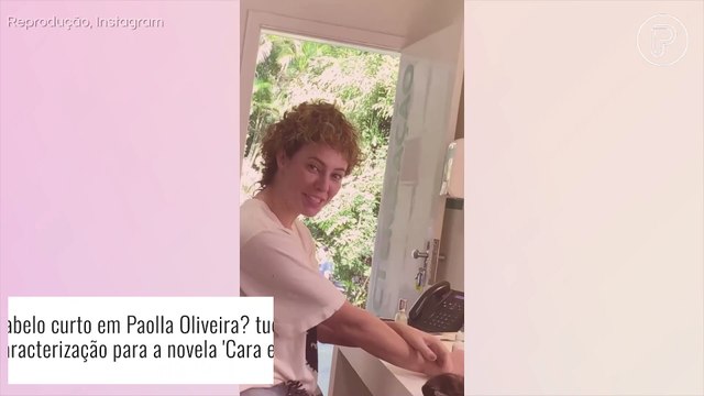 Tchau, cabelão? Paolla Oliveira surge com cabelos curtos e é comparada com namorado de Larissa Manoela. Veja!