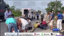 Motociclistas resultan heridos en accidente vial en Puerto Cortés