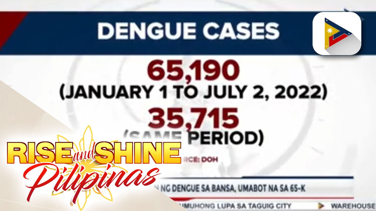Bilang ng mga tinamaan ng dengue sa bansa, umabot na sa 65,000; Labing tatlong rehiyon sa bansa, nakitaan ng pagtaas ng kaso ng dengue