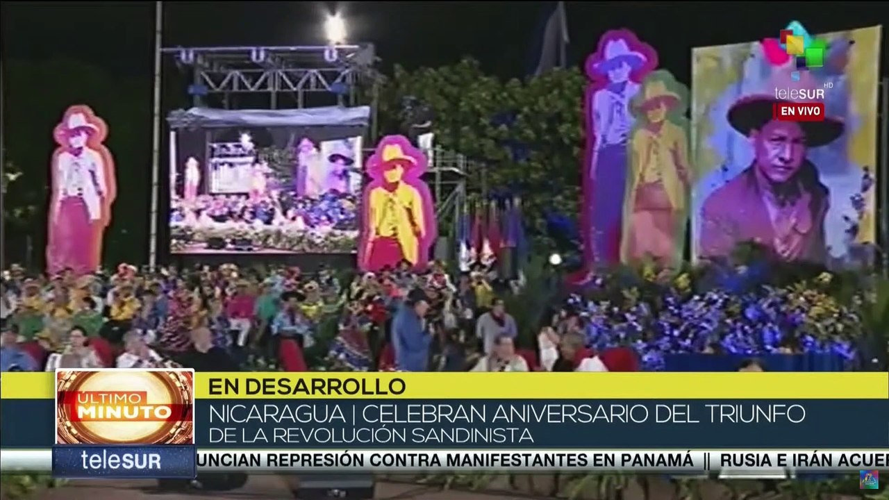 Daniel Ortega, presidente de Nicaragua saluda a la juventud sandinista: fuerza y vitalidad del país