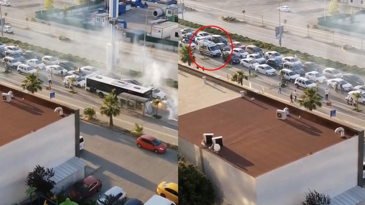 Meşalelerle yolu kesip ambulansın geçişine bile izin vermediler