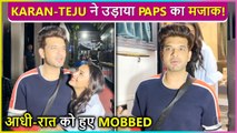 Karan Kundrra & Tejasswi Make FUN Of The Paps, Get Mobbed By Fans Late Night