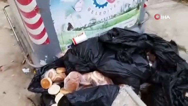 Yazık günah değil mi? Ekmek dolu15 poşeti çöpe attılar