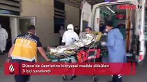 Üzerlerine kimyasal madde dökülen 3 işçi yaralandı