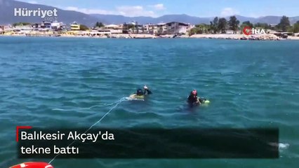 Balıkesir Akçay'da tekne battı