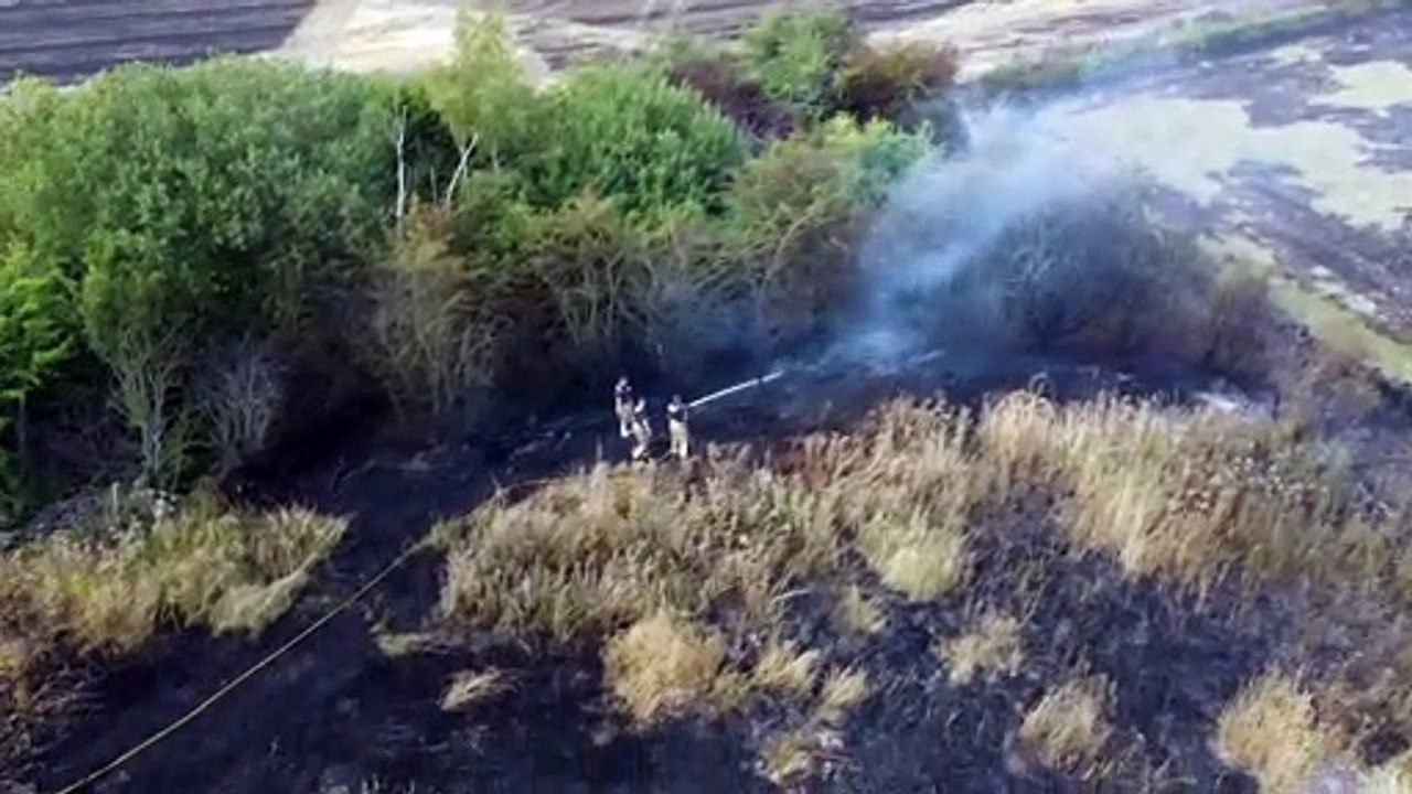 Firefighters tackled a large field fire in Sharlston on Tuesday.