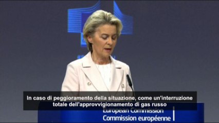 Von der Leyen: taglio 15% consumi se c'è stop del gas russo