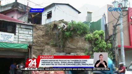 Pinangyarihan ng pagguho na tumabon sa isang tindahan sa Taguig, idineklarang danger zone | 24 Oras