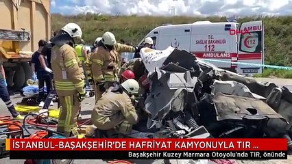 Son dakika haberi | İSTANBUL-BAŞAKŞEHİR'DE HAFRİYAT KAMYONUYLA ÇARPIŞAN TIR'IN ŞOFÖRÜ ÖLDÜ-2