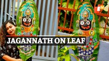Artist Creates Lord Jagannath Painting On Banana Leaf