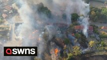 Drone footage shows devastating impact of the heat in Norfolk as gardens and homes burn