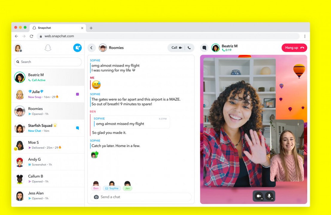 Snapchat for Web launches