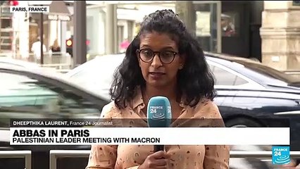 Macron, Palestinian President Mahmoud Abbas meet at Elysee Palace