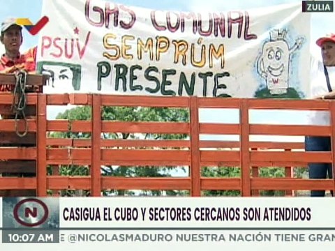 Más de 8 mil pobladores de Casigua El Cubo en el edo. Zulia reciben servicio de gas subsidiado