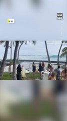 Giant Wave Crashes Into Hawaii Wedding