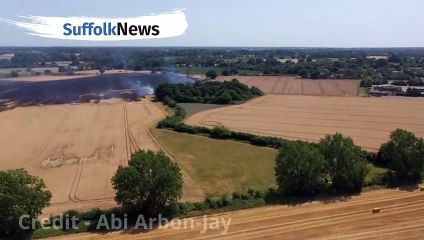 Drone footage reveals extent of Suffolk wildfire