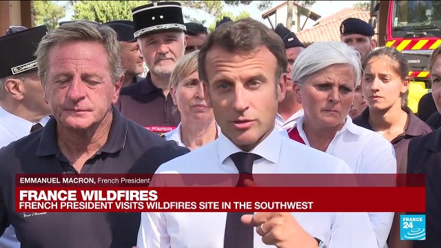 REPLAY: French president visits wildfires site in the southwest