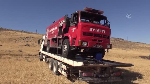 ŞANLIURFA - Yangına müdahale eden itfaiye aracı yandı, 1 itfaiye eri yaralandı