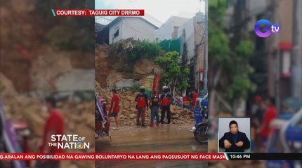 Pinangyarihan ng pagguho na tumabon sa isang tindahan sa Taguig, idineklarang danger zone | SONA