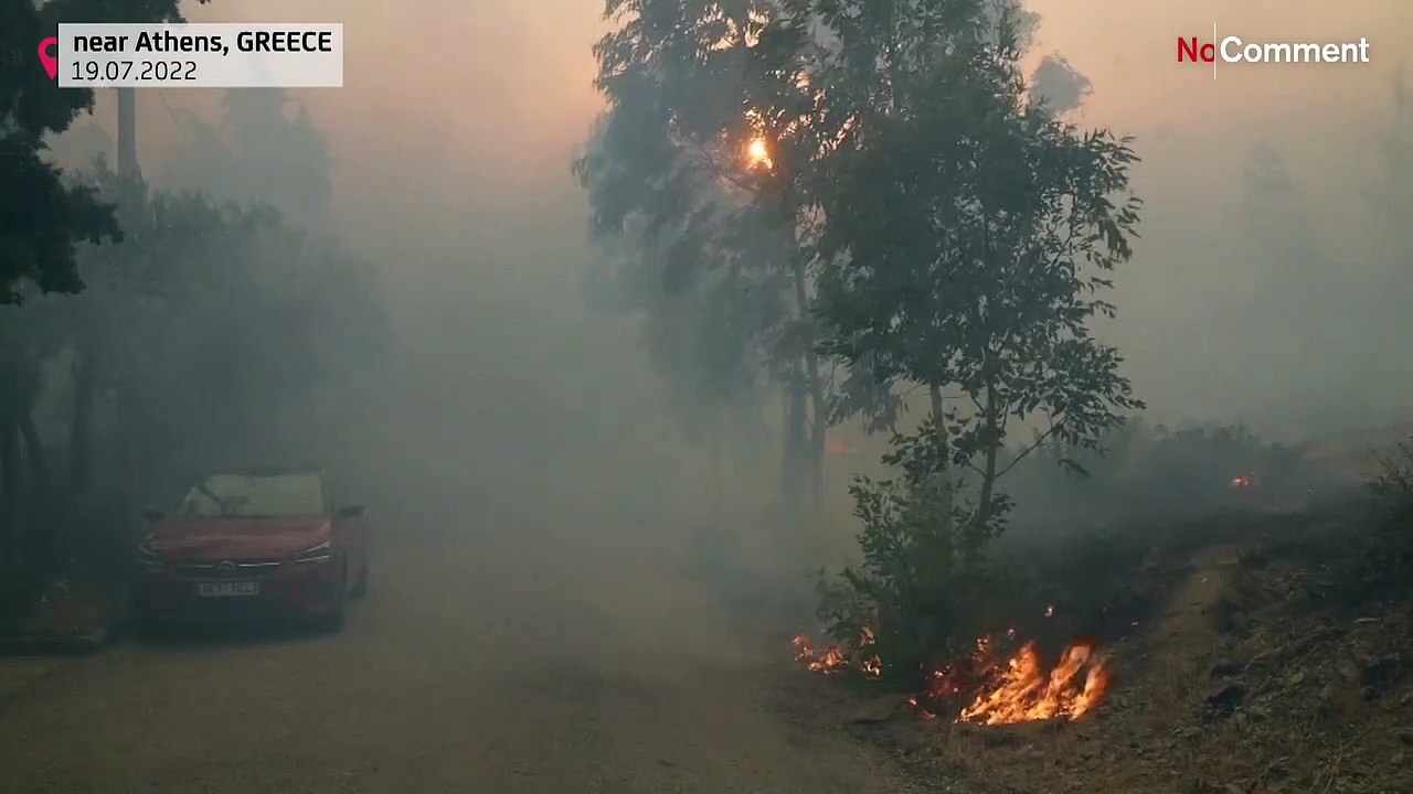 Feuer bedroht Wohnhäuser nordöstlich von Athen