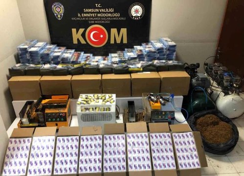 Son dakika 3. sayfa: Samsun'da kaçak sigara dolum atölyesine operasyon