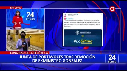 Congreso: convocan de urgencia a junta de portavoces para analizar abrupto despido de González