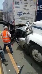 Accidente provoca taponamiento en Piedra Blanca