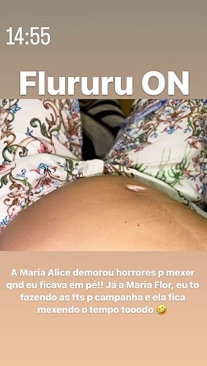 Maria Flor mexendo com 26 semanas