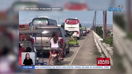 Nabutas na bahagi ng Sta. Rosa Bridge, nagdulot ng ilang kilometrong traffic | UB