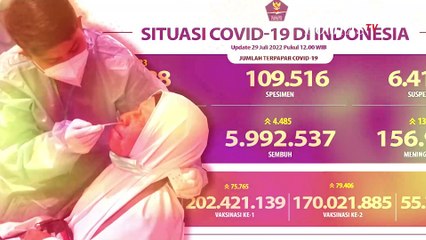 Update Corona Indonesia 29 Juli, 5.831 Positif, 4.485 Sembuh, 13 orang Meninggal