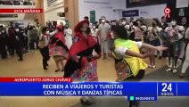 Fiestas Patrias: reciben a turistas con música y danzas peruanas en el aeropuerto Jorge Chávez