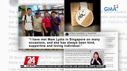 Télécharger la video: World class Pinoy pole vaulter EJ Obiena, ibibigay ang P250,000 na insentibo kay Lydia De Vega; may donasyon din ang kaniyang coach at nutritionist | 24 Oras