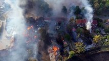 Drone footage shows devastating impact of the heat in Ashill as gardens and homes burn