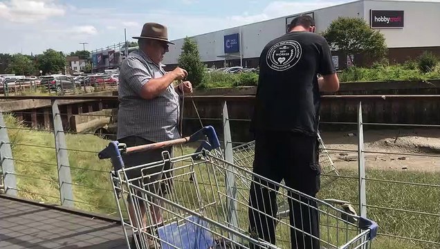 Conservationists have pulled out 25 trolleys from the river near Morrisons in Strood