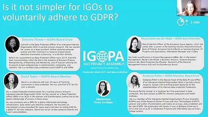 Would it not be easier for IGOs to simply adhere to GDPR 2min IGOPA