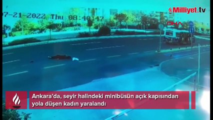 Seyir halindeki minibüsten düştü