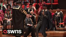 Birmingham City University student breaks out into epic celebratory dance at graduation
