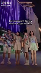 Anh em sinh đôi yêu chị em sinh đôi đi du lịch ai cũng dụi mắt tưởng nhìn nhầm