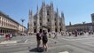 Infernal calor en la Piazza del Duomo en Milán