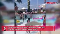 Havuz partisinde felaket! Açılan obruğun içine düştü