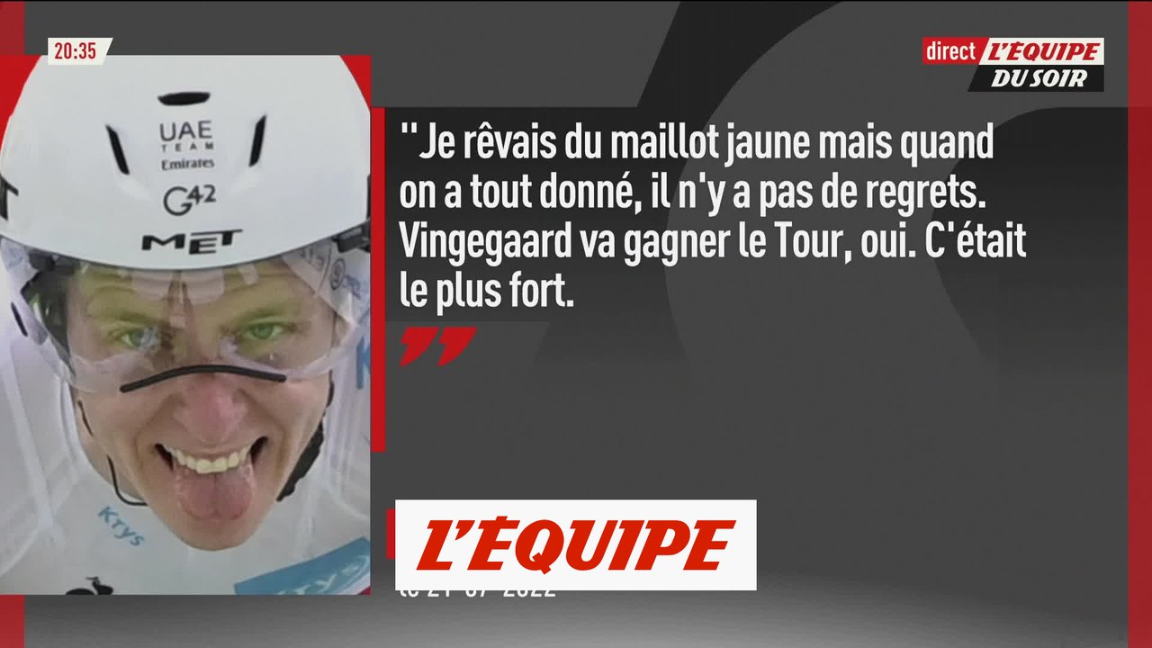 Pogacar : « Vingegaard était plus fort que moi » - Cyclisme - Tour de France